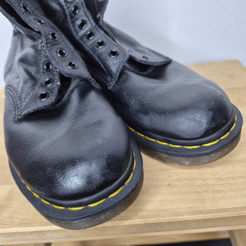 Dr. Martens 1460 Pascal Black Virginia Leather 8-Eye Boots 8 US 41 EU Grunge - Picture 10 of 13